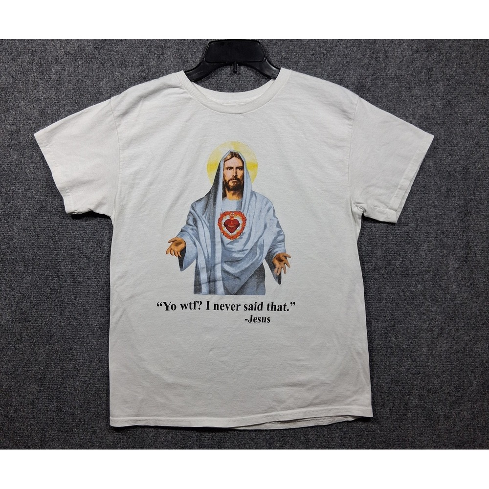 Spencers Jesus Funny Shirt Size Medium Meme White Graphic‎